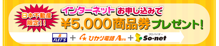 �C���^�[�l�b�g���\���݂Ł�5,000���i���v���[���g�I